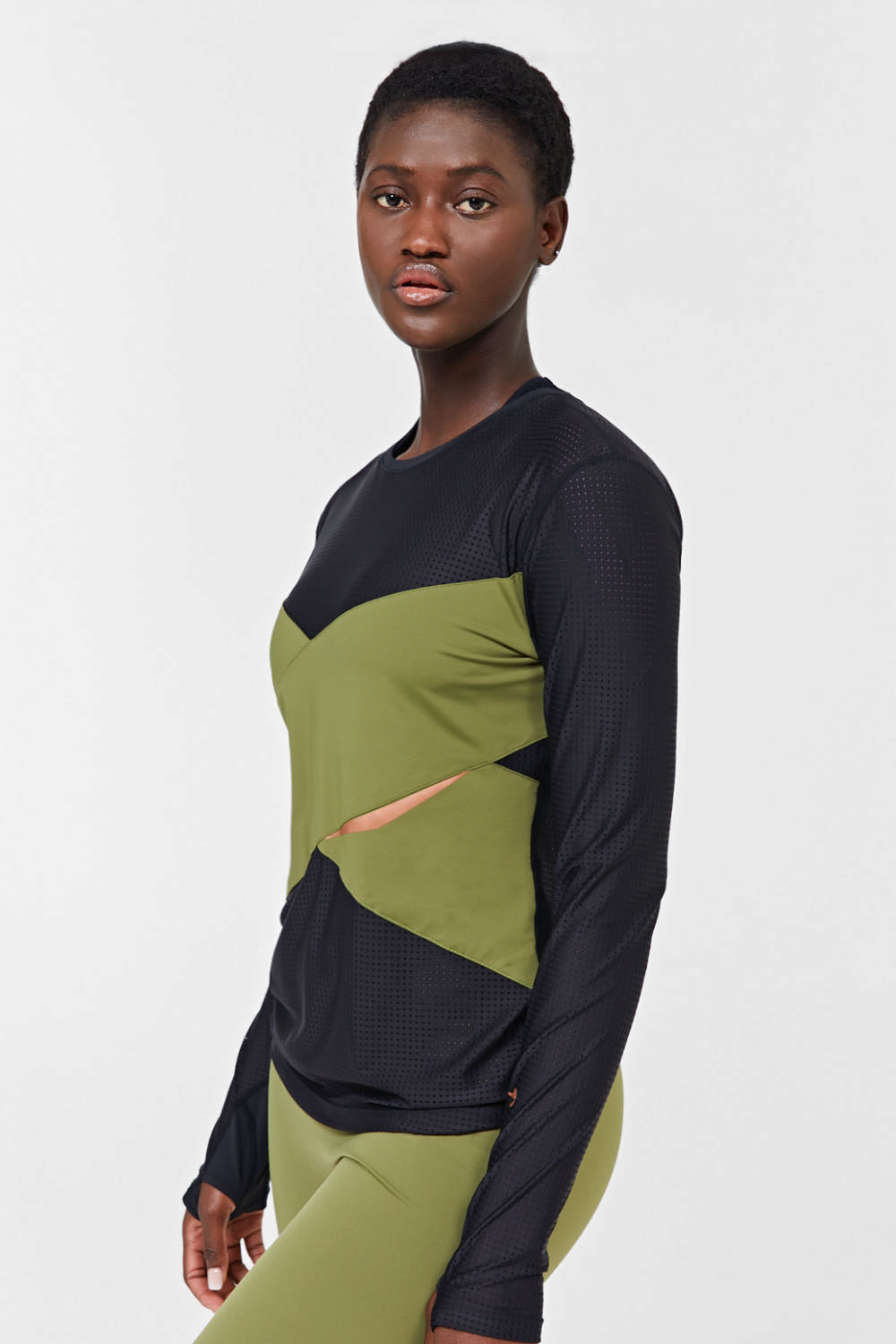 Petra Long sleeve top - Khaki Green